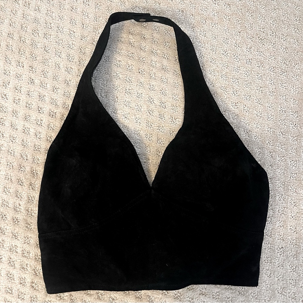 VINTAGE Wilson’s Leather Suede Halter Top Size Large